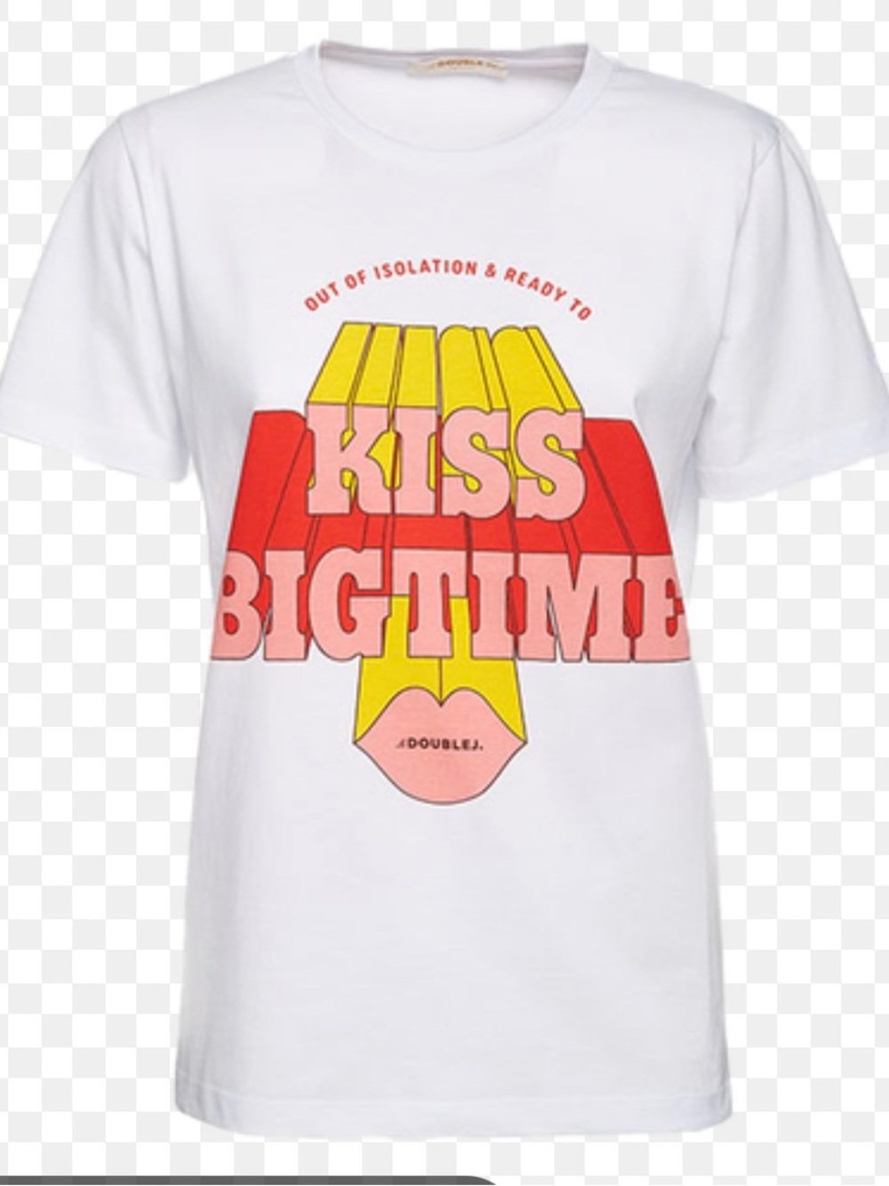 La DoubleJ "Raise Your Vibration" T-shirt "Kiss Big Time" graphic edition. Sz L